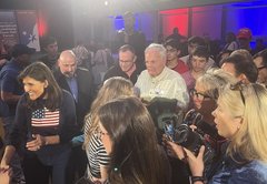 Nikki Haley mixes red meat with more moderate tone in Exeter, New Hampshire, town hall